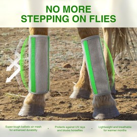 Hilltown Fly Boots for Horses, Anti-Insect and UV-Permeable Fly Boots for Horses Set of 4 - Provide Your Horse with Maximum Protection During Training, Riding and Resting