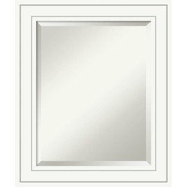 Framed Vanity Mirror | Bathroom Mirrors for Wall | Craftsman White Mirror Frame | Solid Wood Mirror | Small Mirror | 24.88 x 20.88 in.
