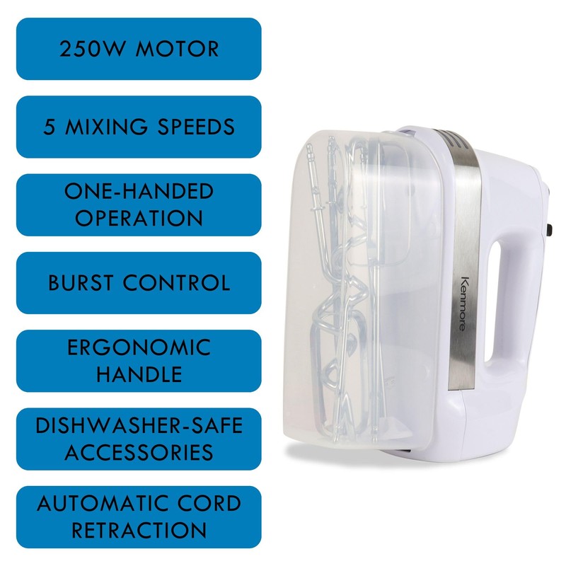 Kenmore 89109 5-Speed Hand Mixer in White