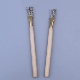 2Pcs Professional Clay Texture Brush Needle Detail Tools Feather Wire Texture Tool for Clay Pottery Sculpting Texturing Modeling Tools