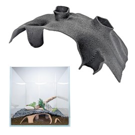 BlubberCove Aquarium Cave Hideaway – Natural Fish Tank Decoration & Shrimp/Betta Shelter – Smooth 200 mm Aquascape Ornament for Cory, Pleco, Axolotl, Nano Tanks (Black)