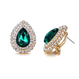 EVER FAITH Women's Drop Stud Earrings Austrian Crystal Elegant Water Drop Rhinestone Earrings Jewellery for Prom Royal Blue Gold Tone, Crystal, No Gemstone