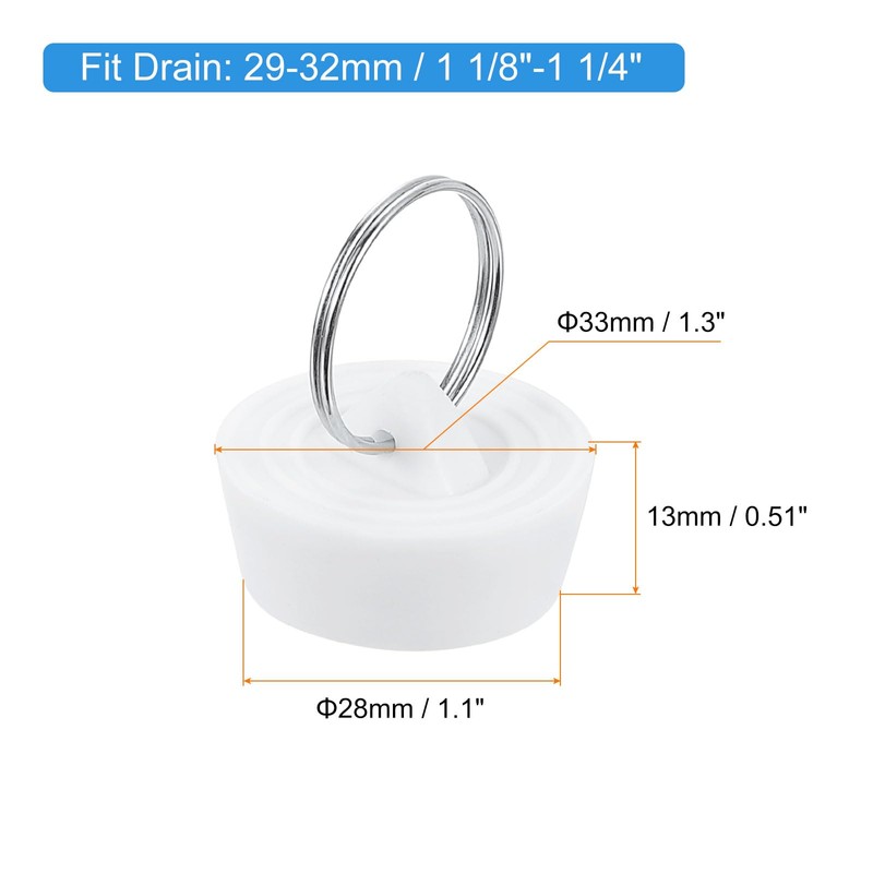 sourcing map Rubber Sink Plug, Bathtub Drain Stopper Fit for