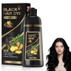 4 en 1 para Champú Colorante, Shampoo Tinte 500ml (Negro)