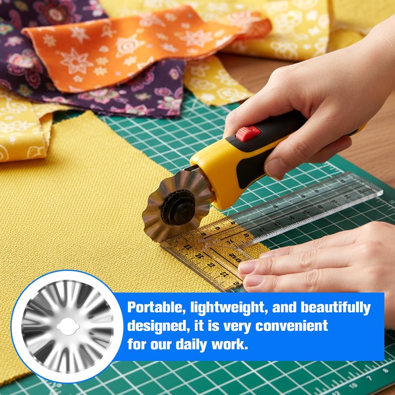 45mm Pinking Rotary Cutter Blades, 6 Pcs Wave Rotary Blades