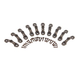 dophee 10Pcs Antique Brass Decorative Pulls Handles for Mini Jewelry Box Drawer Cabinet Chest Decoration Arch Shape - 1.46"x0.39"