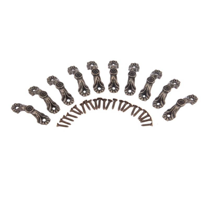 dophee 10Pcs Antique Brass Decorative Pulls Handles for Mini Jewelry