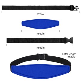 ZHOMA 3 Pcs Baby Head Support for Car Seat, Adjustable Band Strap for Stroller, Soft Neck Relief Slumber Sling for Toddler Infants Children and Kids, Sleep and Travel Protection Headrest Belt-Blue