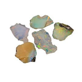 Gemkora 35+ carats Raw Ethiopian Opal Gemstone Crystals, Wholesale Stone, Birthstone Gemstone, Rough Crystals, Rock Stones, Jewelry Making Supply, DIY Stone, AA+ 5 Pcs