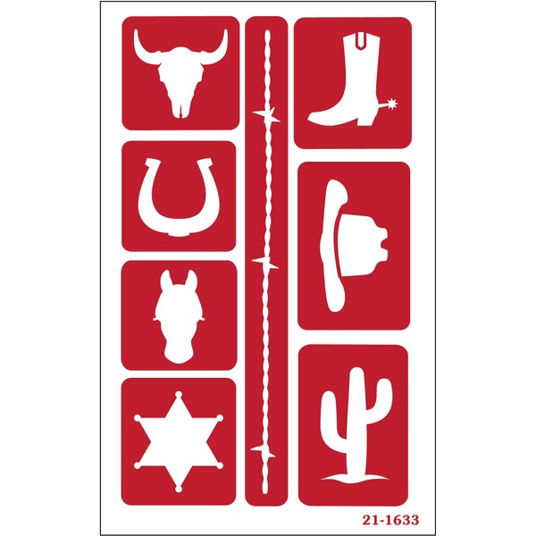 Armour Products 21-1633 Etch Over N Over Stencil, Western