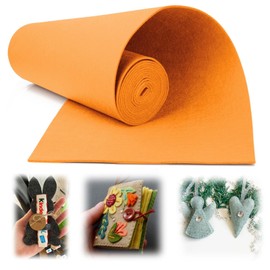 Mbsomnus Felt Sold by the Metre 3 mm x 30 cm x 300 cm Felt Mats for Cutting Orange Felt Underlay Felt Fabric Sold by the Metre Felt for Crafts Polyester Craft Felt for Storage Bags Handmade Patchwork