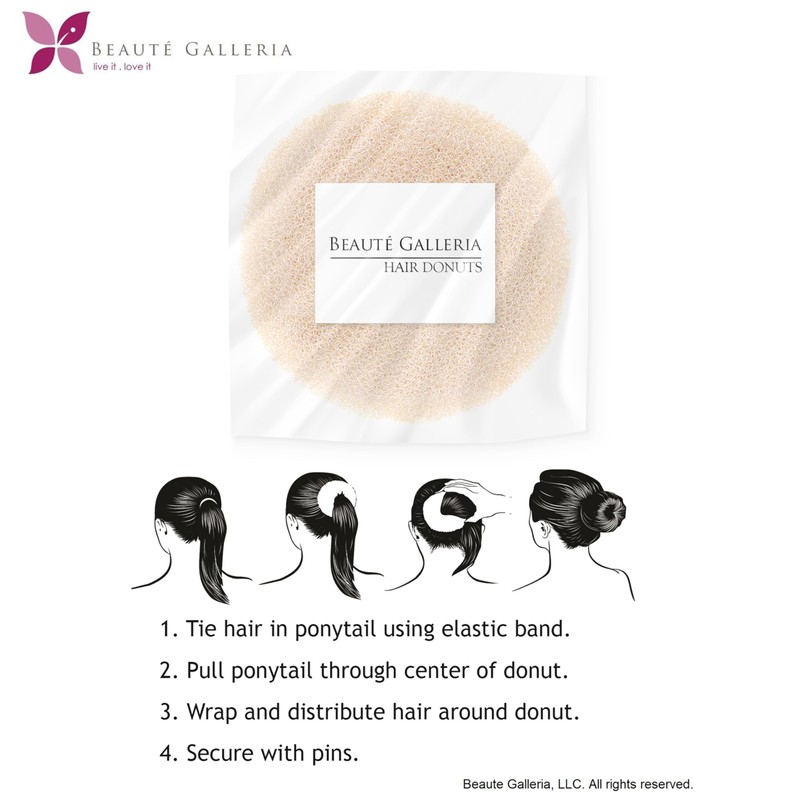 Beaute Galleria Hair Donut Bun Maker Ring Style Mesh Chignon