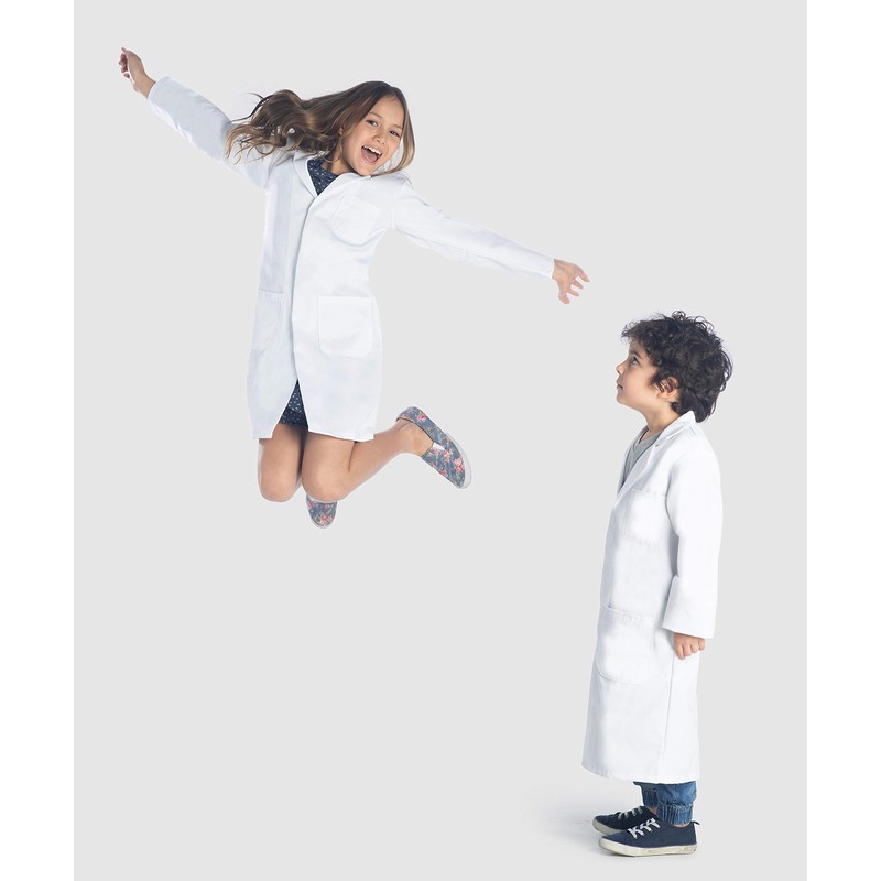 Dr. James Durable Kids Lab Coat with Safety Snap Buttons