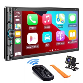 sjoybring Double Din Car Stereo Compatible with Voice Control Apple Carplay - 7 Inch HD LC