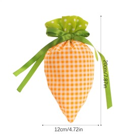 Easter Carrot Gift Bags, Easter Carrot Shape Candy Bags, 10 Pack Easter Fabric Drawstring Treat Bags, Easter Bunny Goodie Candy Favor Bags For Party Favors Supplies