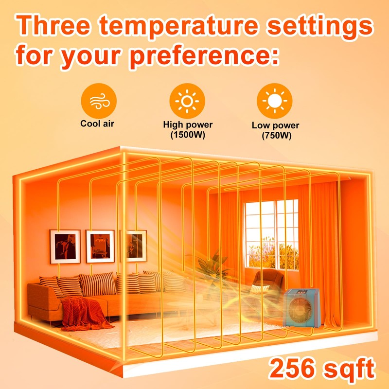 HEATIT Space Heater for Indoor, Digital Display with Thermostat, 1-12H