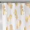 Lush Decor Pineapple Toss Shower Curtain, 72" x 72", Gold