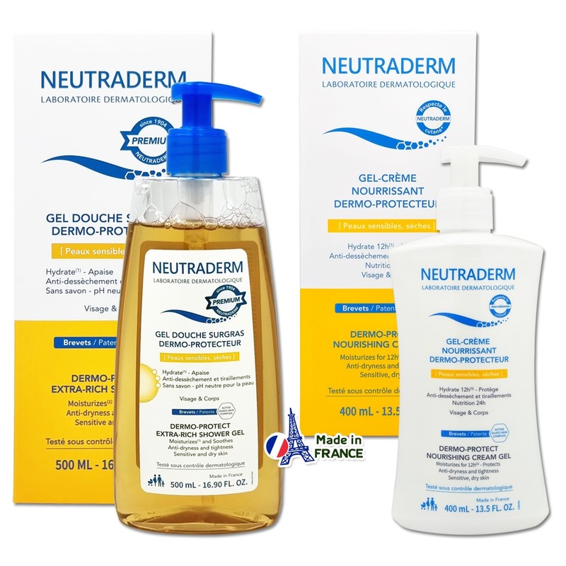 Nutraderm Dermo Protect Extra Rich Shower Gel 500ml+Nourishing Gel Cream