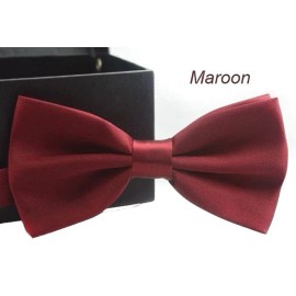 Unbranded New Tuxedo PreTied Burgundy Maroon Bow Tie Satin Matching Adjustable Band