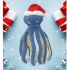 DolliBu Santa Blue Octopus Stuffed Animal Plush Toy - Super