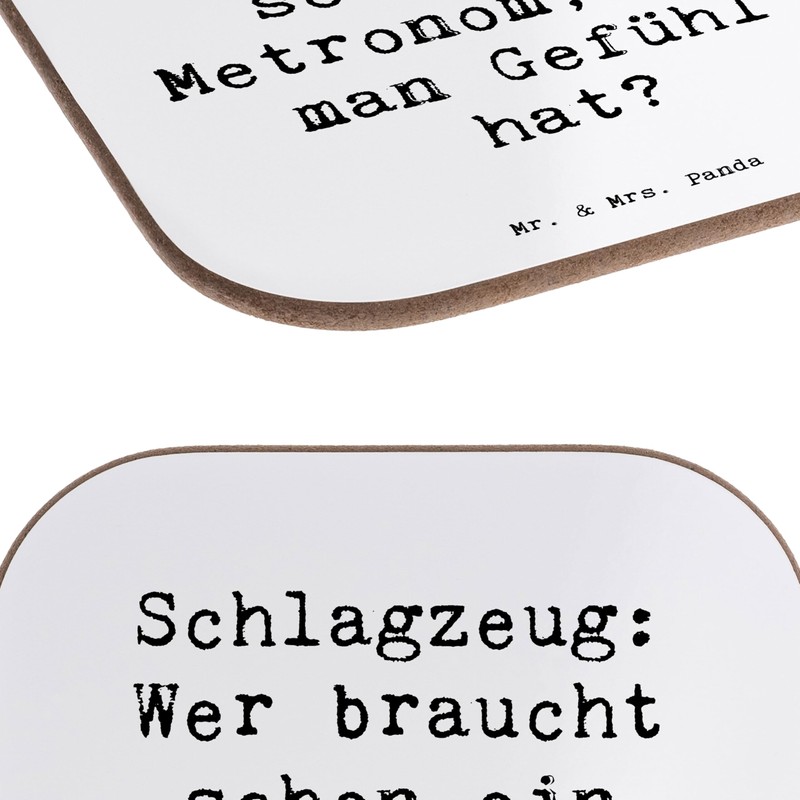 Mr. & Mrs. Panda Drinks Coaster Saying Drum Feeling -