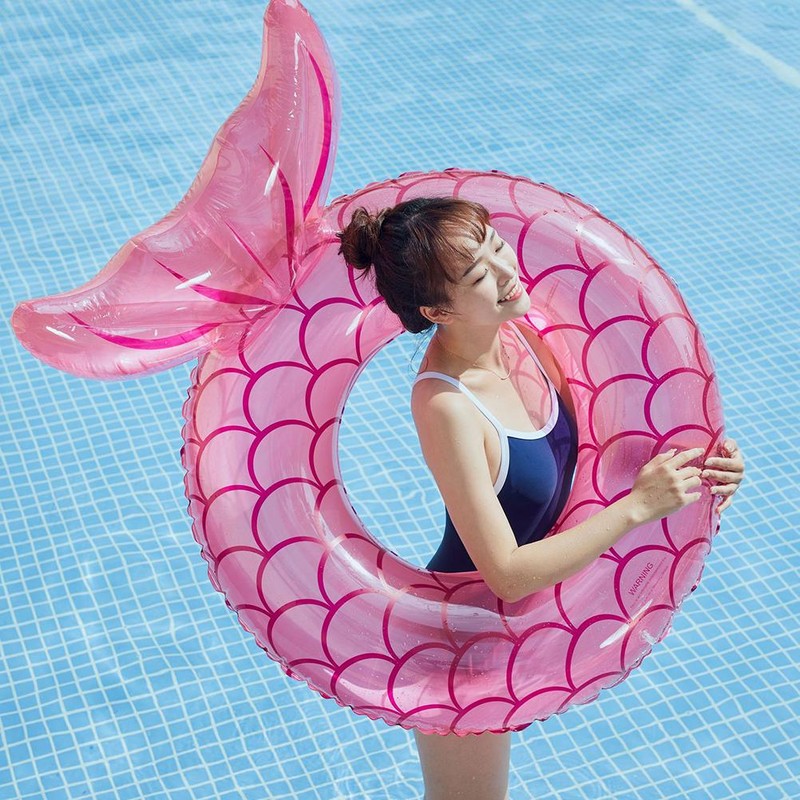 Inflatable Mermaid Swimming Ring PVC Mermaid Tail Tubes Water Party