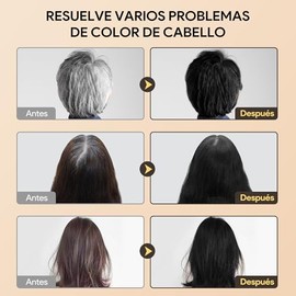 Black Hair Dye Shampoo, Champú para Teñir El Cabello Negro 3 en 1, Champú Colorante para Hombres y Mujeres, Fórmula con Extractos Herbales para un Cui
