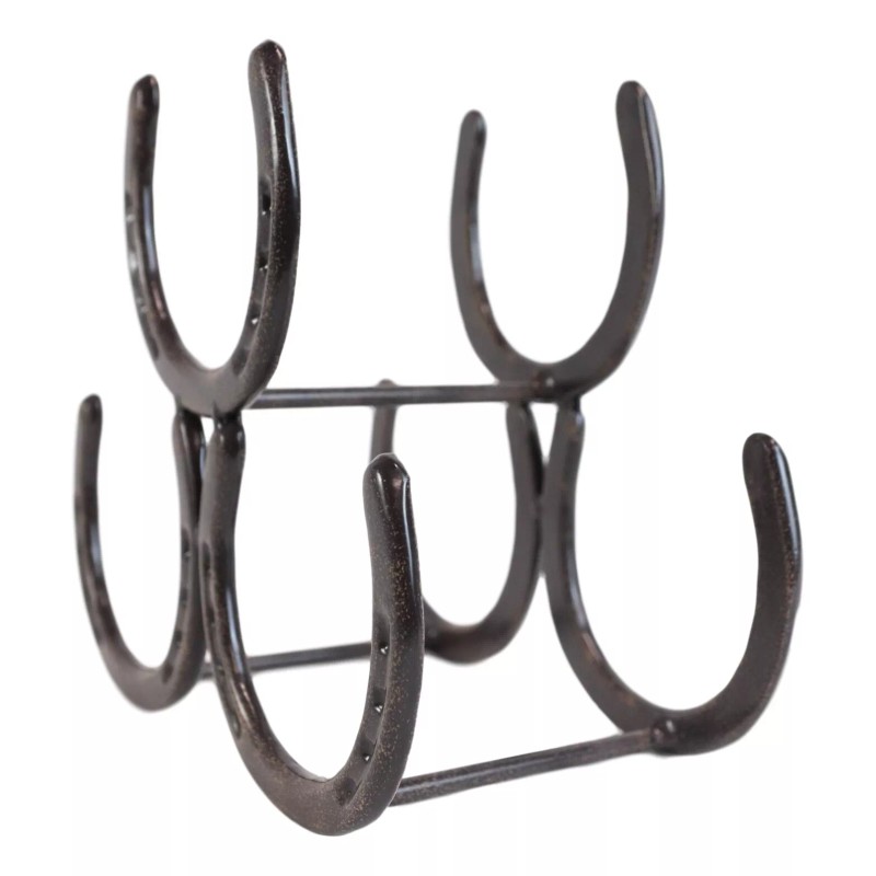 Ebros Gift Large Cast Iron Rustic Farmhouse Stacked Horseshoes 3