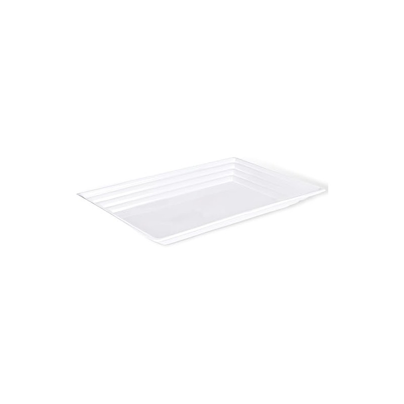 Blue Sky Leveled White Plastic Rectangle Tray | 9x13 Inches