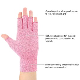 Brace Master Arthritis Gloves 2 Pairs, Compression Glove Support and Warmth for Hands, Finger Joint, Relieve the Pain of Rheumatoid Arthritis, Osteoarthritis, Carpal Tunnel large