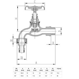 Cast Iron Garden Hose Tap 3/4 BSP Inlet Faucet Valve fits Hozelock/Gardena