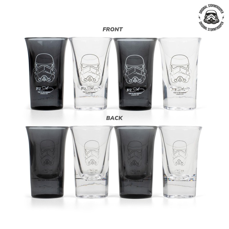 Original Stormtrooper Shot Gläser 4er Set bedruckt, aus Glas, Füllmenge