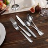 KEAWELL Premium 20/45/65 Piece Louise Hammered Silverware Set with Round