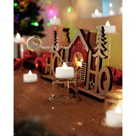 BEICHI 24-Pack Timer Tea Lights Candles Battery Operated, LED Tea Lights with Timer, Built-in 6 Hours Timer Flameless Tea Candles, Flickering Votive Candles- Pure White Light