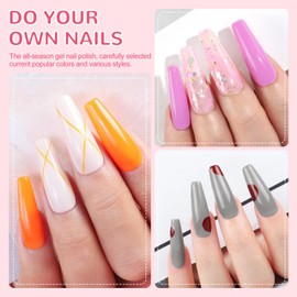 PEACECOLOR PEACECOLOR 40PCS Gel Nail Polish Set: 35 Colours Red White Green Gel Nail Polish Starter Kit with Base Coat and Glitter Matte & Glossy Top Coat Nail Art Set DIY Home Gifts for Women