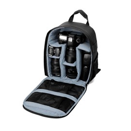 Waterproof SLR/DSLR Camera Backpack Shoulder Bag Travel Case for Canon Nikon Sony Digital Lens (Medium, Grey)