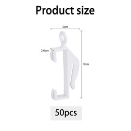 50pcs Curtain Hooks, Plastic Track Glide Hooks, White Curtain Hooks for Track Windows, Showers, Doors