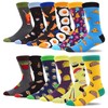 MAKABO Men's Fun Dress Socks Colorful Funny Novelty Casual Crew