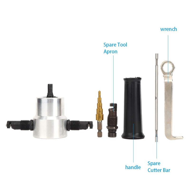 Metal Cutter, Double Head Metal Sheet Nibbler, Drill Attachment Car