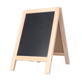 A Frame Double Sided Easel, 19x30cm Polished Wooden Structure Standing Easel with Chalkboard & Magnetic Whiteboard, Menu Chalk Board Sign Display for Restaurant Cafes Wedding