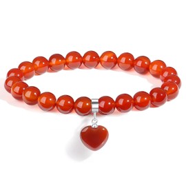 AWARDSEN Heart Healing Stones Bracelet, Gemstone Bracelet Women, Crystal Bracelet Gemstone 8 mm Gemstone Jewellery Gift for Women, 水, No gemstone