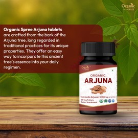 ORGANIC SPREE ARJUNA 120 Tablets | Terminalia Arjuna (Arjuna) | USDA Organic Certified | Organic and Natural 120tab (2)