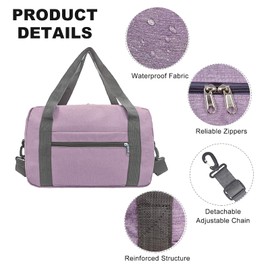 lifwimner For Spirit Airlines Personal Item Bag Underseat Carry-on Luggage foldable Travel Duffle Bag for Airplanes, Purple, 20L