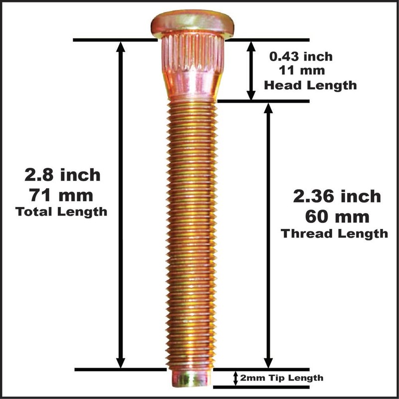 Project Innovation 71mm Total Length Long Extended Wheel Lug Studs