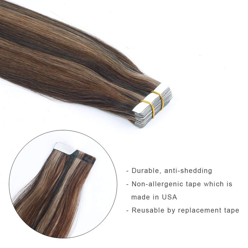 ABH AmazingBeauty Hair Pre-taped Remy Tape in Hair Highlight Extensions