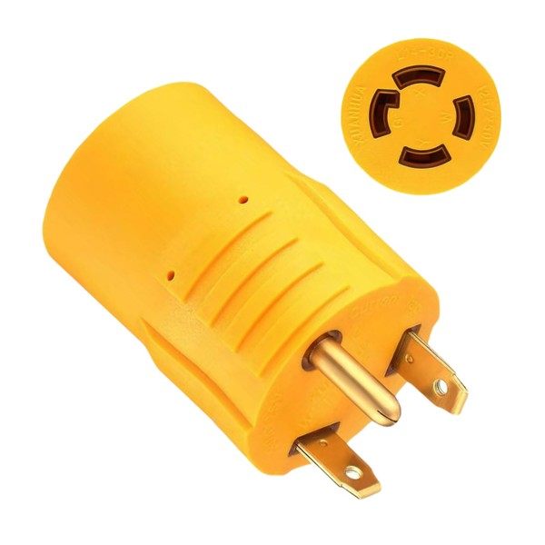 NEMA TT-30P to L14-30R Adapter, 30 Amp 3 Prong Male