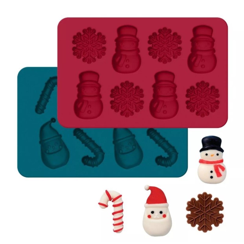 So Yummy Bella Silicone Mold Set Chocolate Santa Snowman Canes