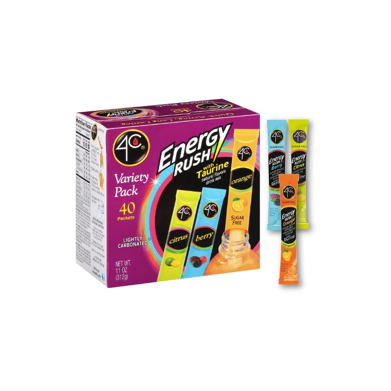 4C Energy Rush Stix Flavored Drink Concentrate 40 Count Pack
