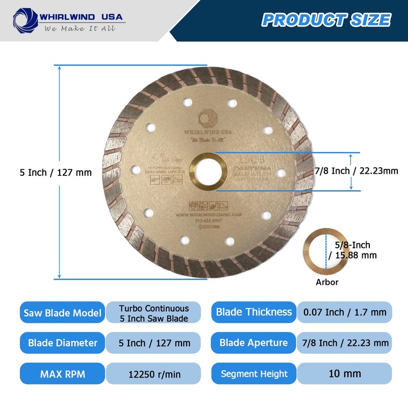 Whirlwind LSC 5 inch Dry or Wet Cutting General Purpose