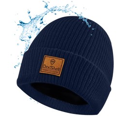 DexShell 防水防風膜裏地 防寒ウォッチビーニー アクリルウールブレンド アウターフリースライナー 男女兼用, ネイビーブルー, One Size